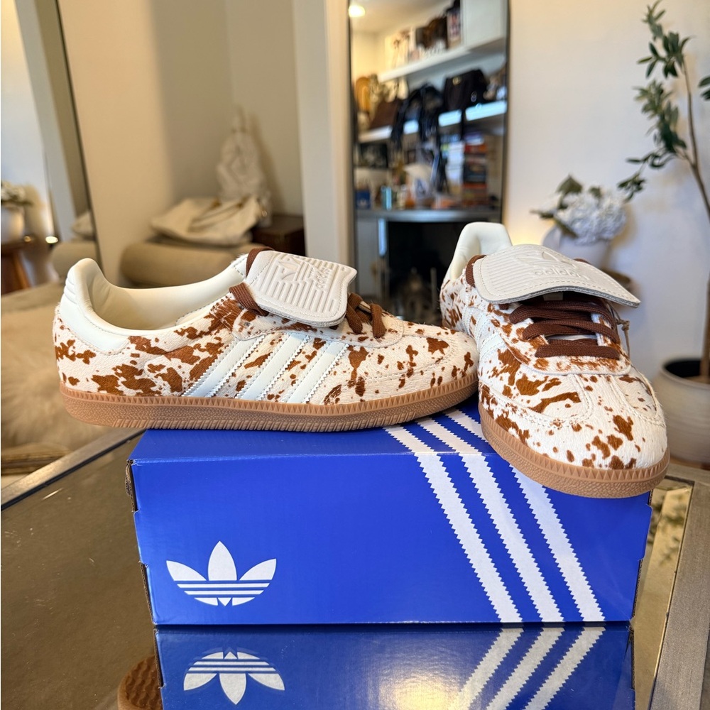 Adidas Samba LT W Sneakers - Brown and White COW print 7.5 New!! - Picture 2 of 6